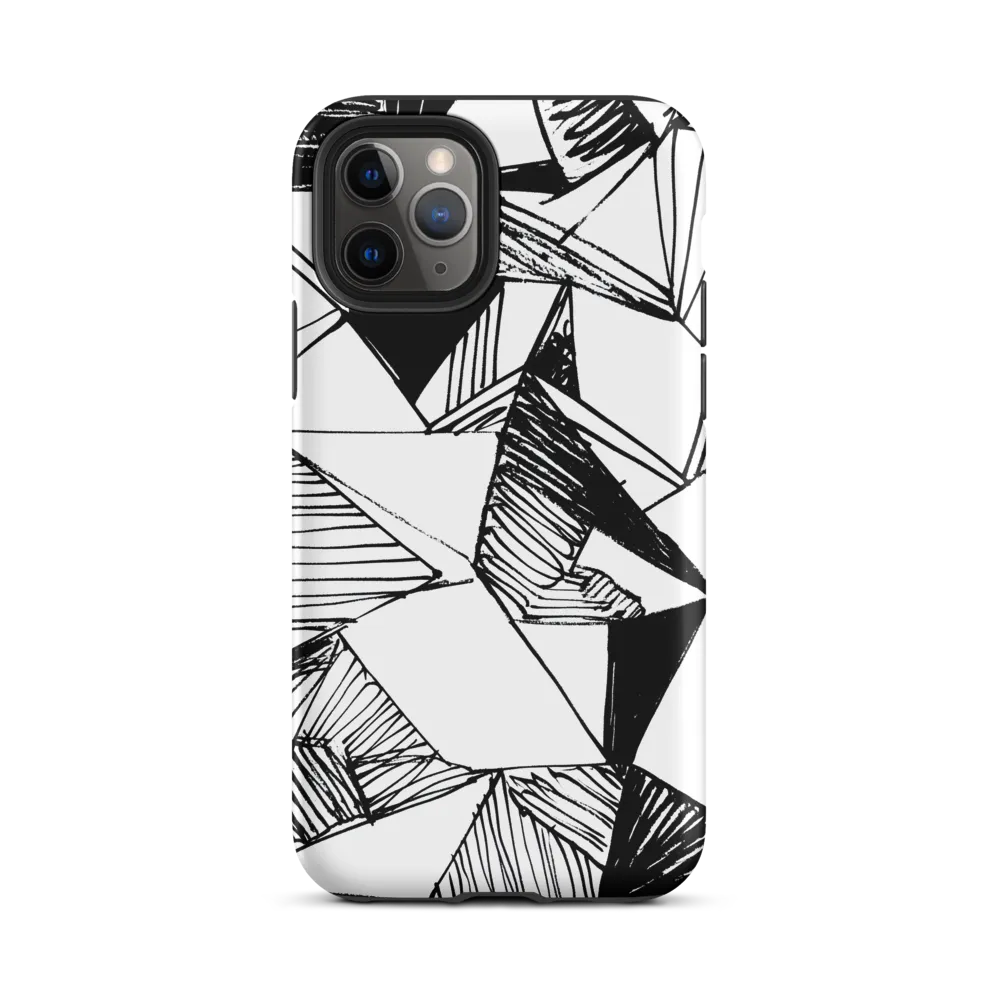 Dynamic Geometry in Ink | Phone Case |  11 Pro | Tough Case | Matte