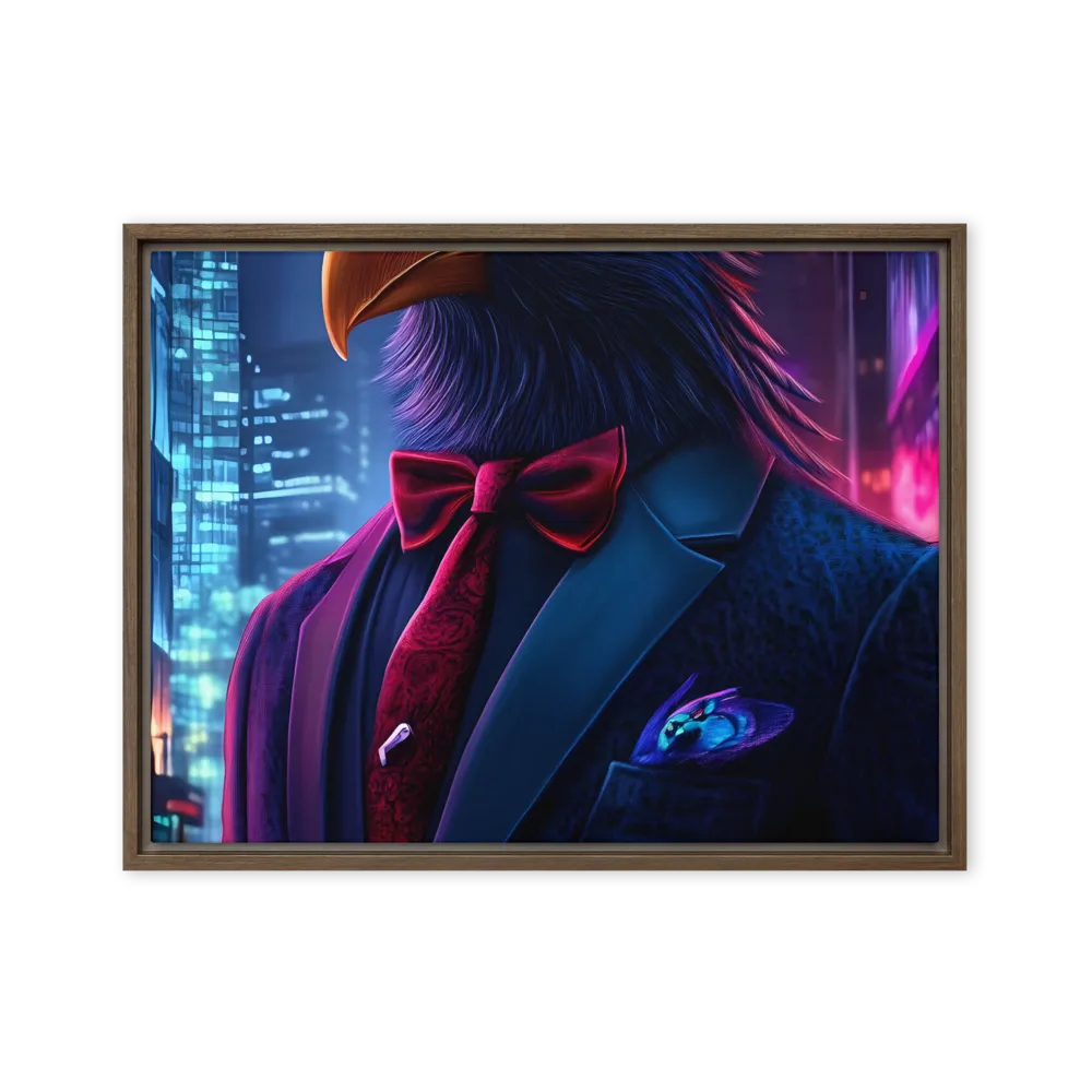 The Dapper Avian | Canvas with Brown Frame | 18″×24″