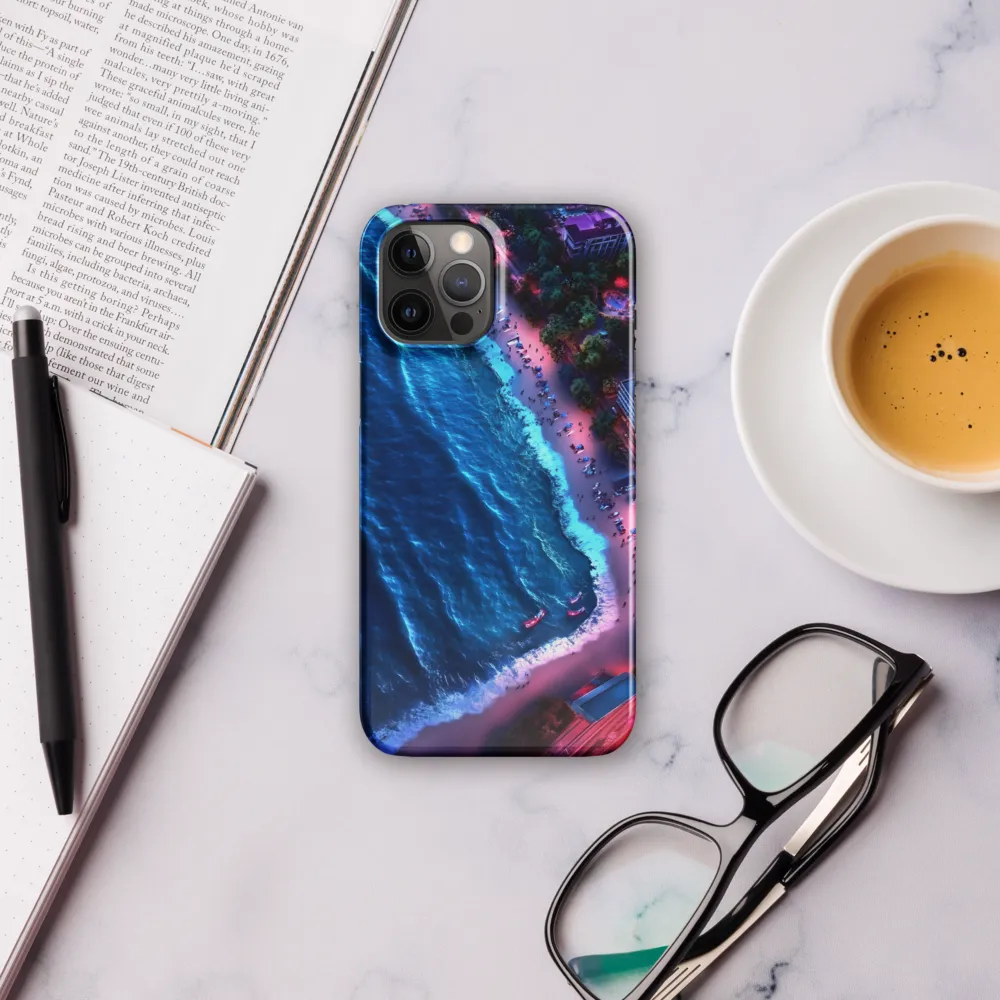 Twilight Reflections: A Serene Beach Aerial | Phone Case |  12 Pro Max | Snap Case | Glossy