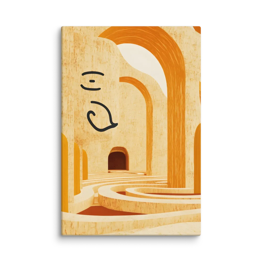 Whimsical Arches in a Beige Dreamscape | Canvas | 32″×48″