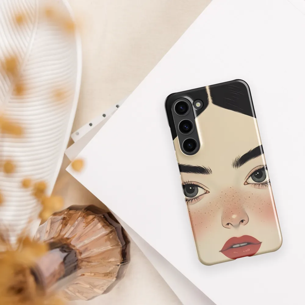Serenity Captured: A Modern Portrait | Phone Case |  S23 | Snap Case | Glossy
