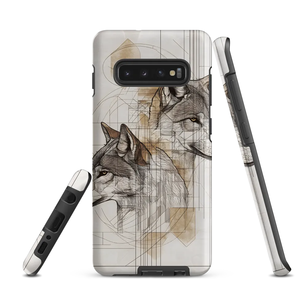 Geometric Harmony: The Essence of Wolves | Phone Case |  S10 Plus | Tough Case | Matte