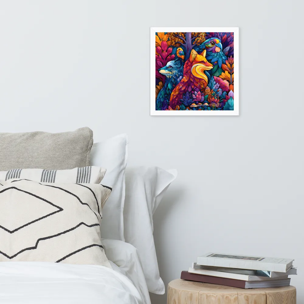 Chromatic Forest Trio 
 Poster with White Frame | 14″x 14″