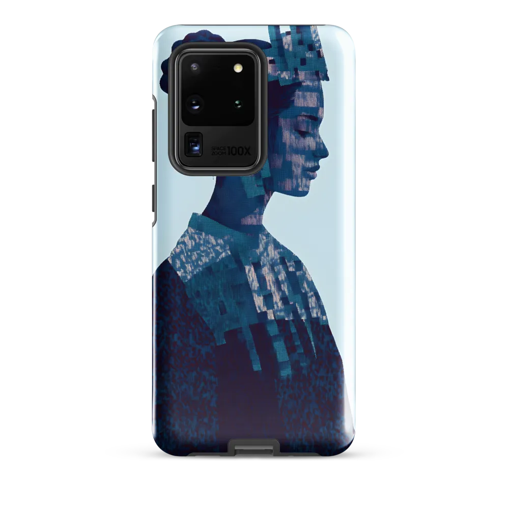 Digital Portrait in Abstract Blue
