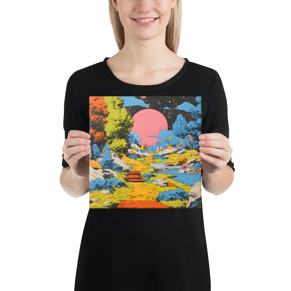 Pink Moon Path 
 Canvas | 10″x 10″