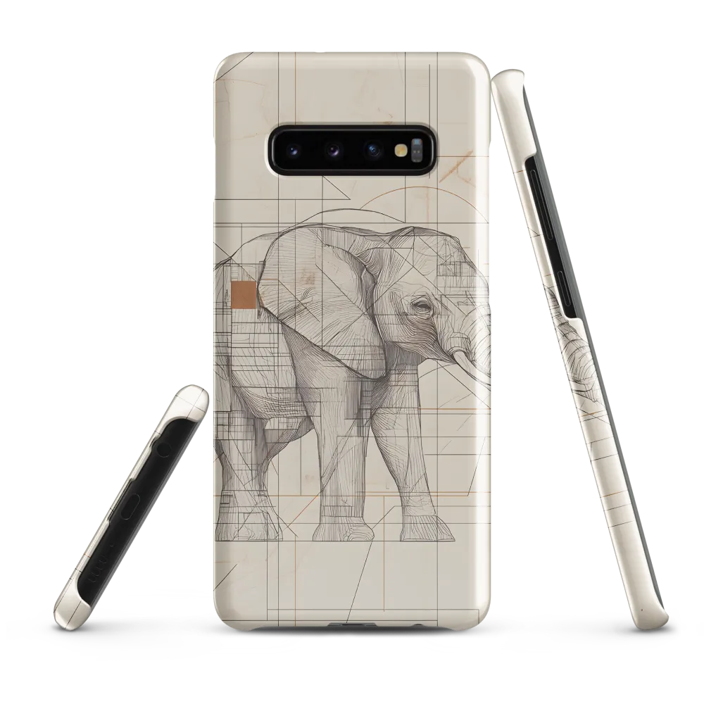 Geometric Elegance: The Steel Elephant | Phone Case |  S10 Plus | Snap Case | Glossy