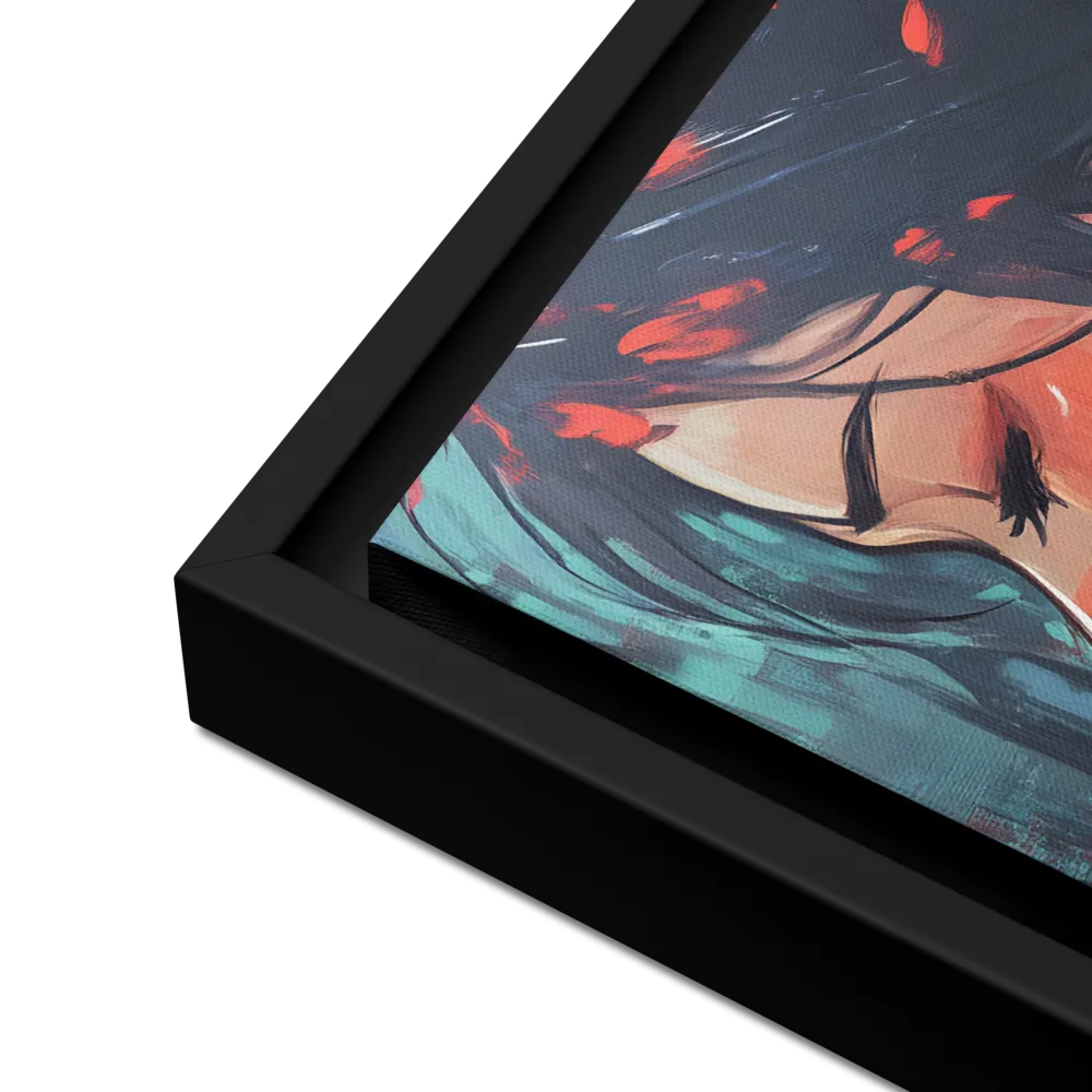 Whispers of Melancholy | Canvas with Black Frame | 16″×16″