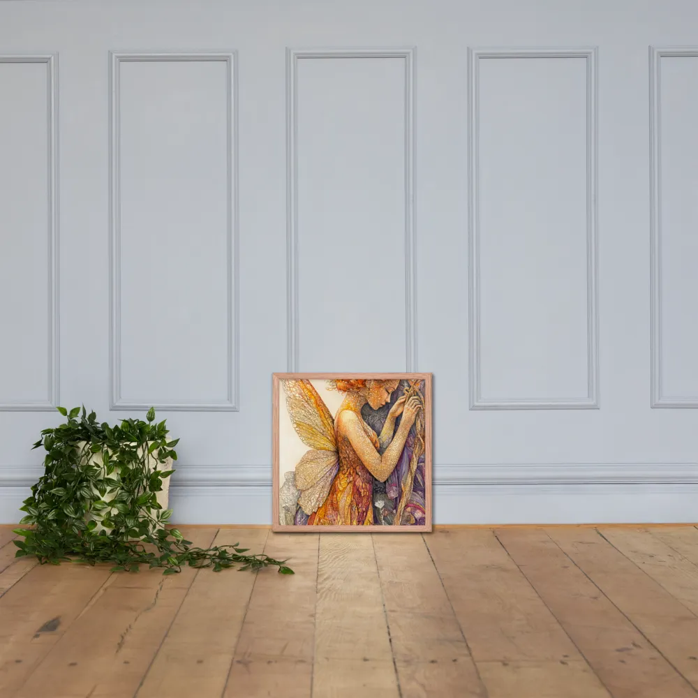 Whispers of the Frosted Meadow | Poster with Red oak Frame | 18″×18″