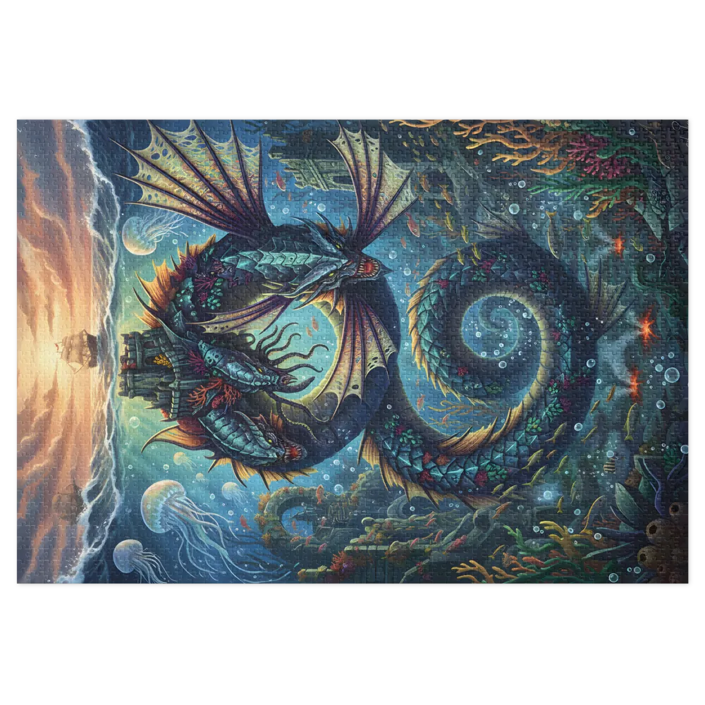 Depths of the Sea Serpent 
 Jigsaw Puzzle in Tin Box