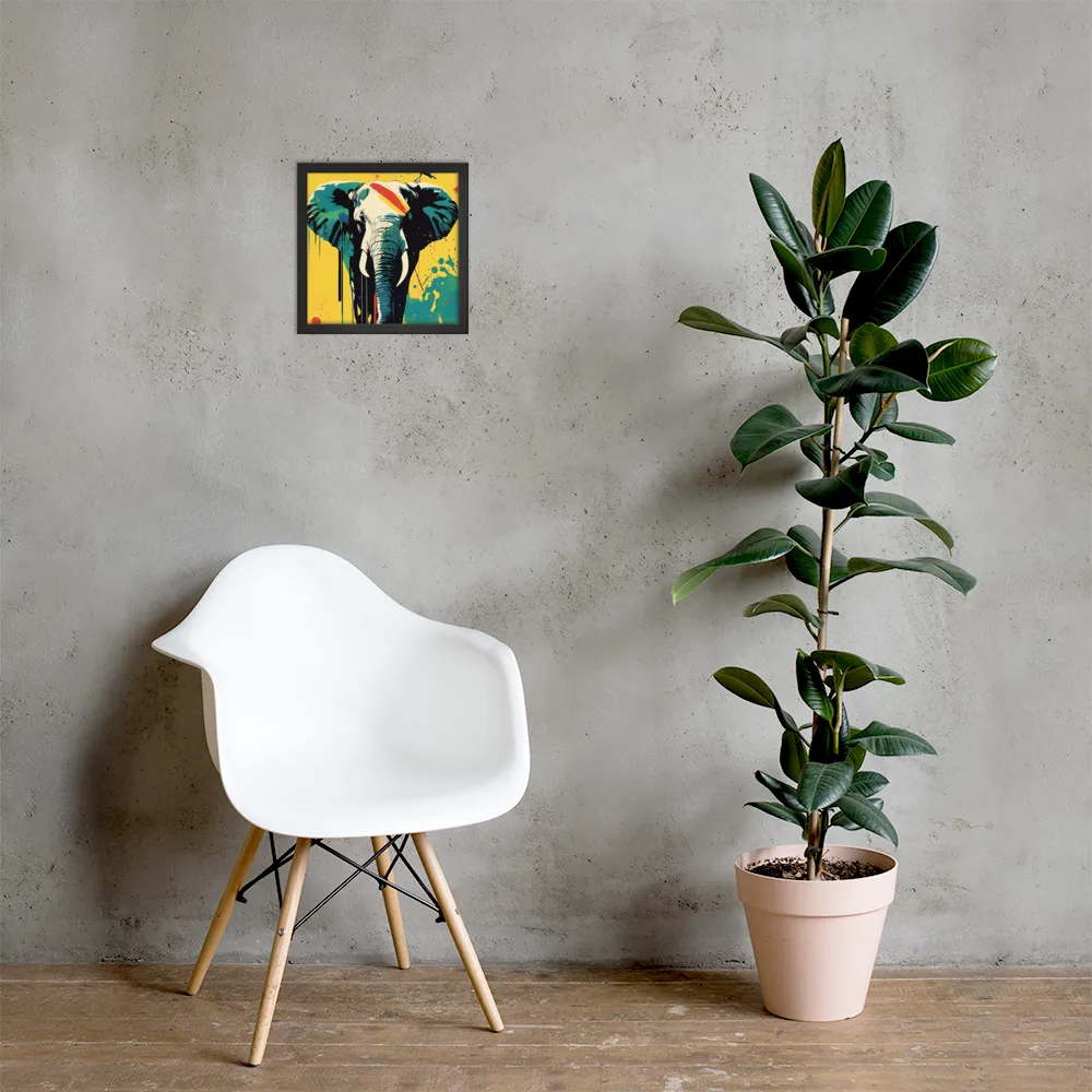 Elegance of the Wild: A Colorful Harmony | Poster with Black Frame | 12″×12″