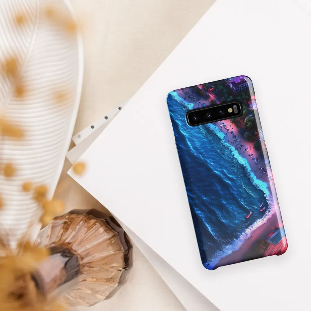Twilight Reflections: A Serene Beach Aerial | Phone Case |  S10 | Snap Case | Glossy