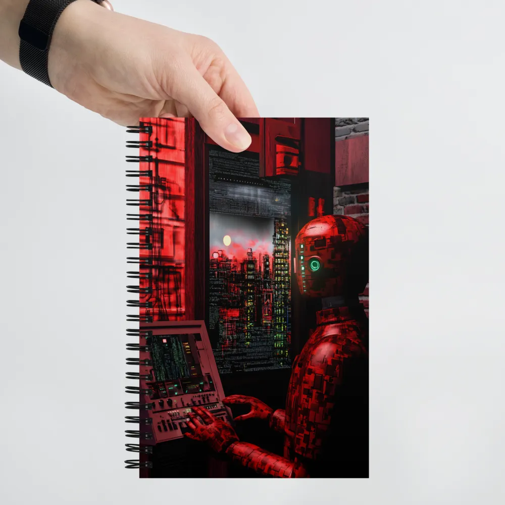 Urban Echoes of a Cybernetic Future | Spiral Notebook