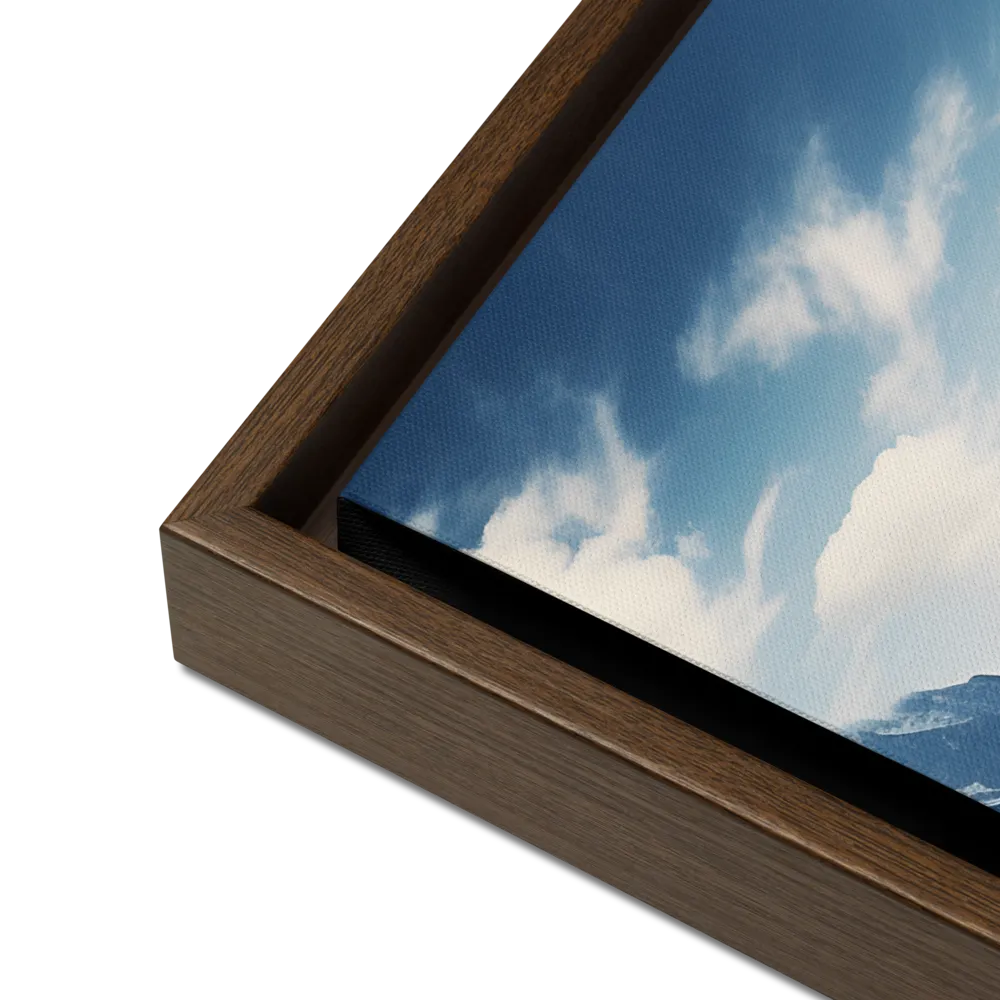 Majestic Serenity: A Landscape of Mountains and Rivers | Canvas with Brown Frame | 18″×24″