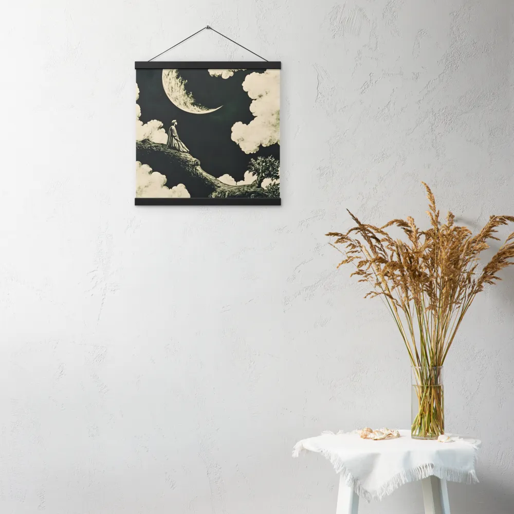 Whispers of the Moon | Poster With Black Wood Hanger | 16″×16″
