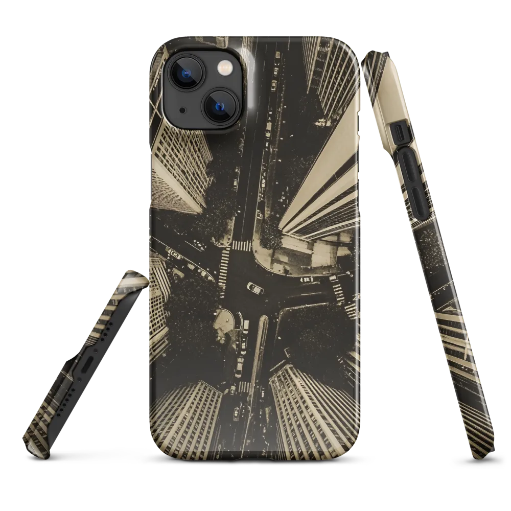 Urban Symphony: Aerial Perspective of City Life | Phone Case |  14 Plus | Snap Case | Glossy