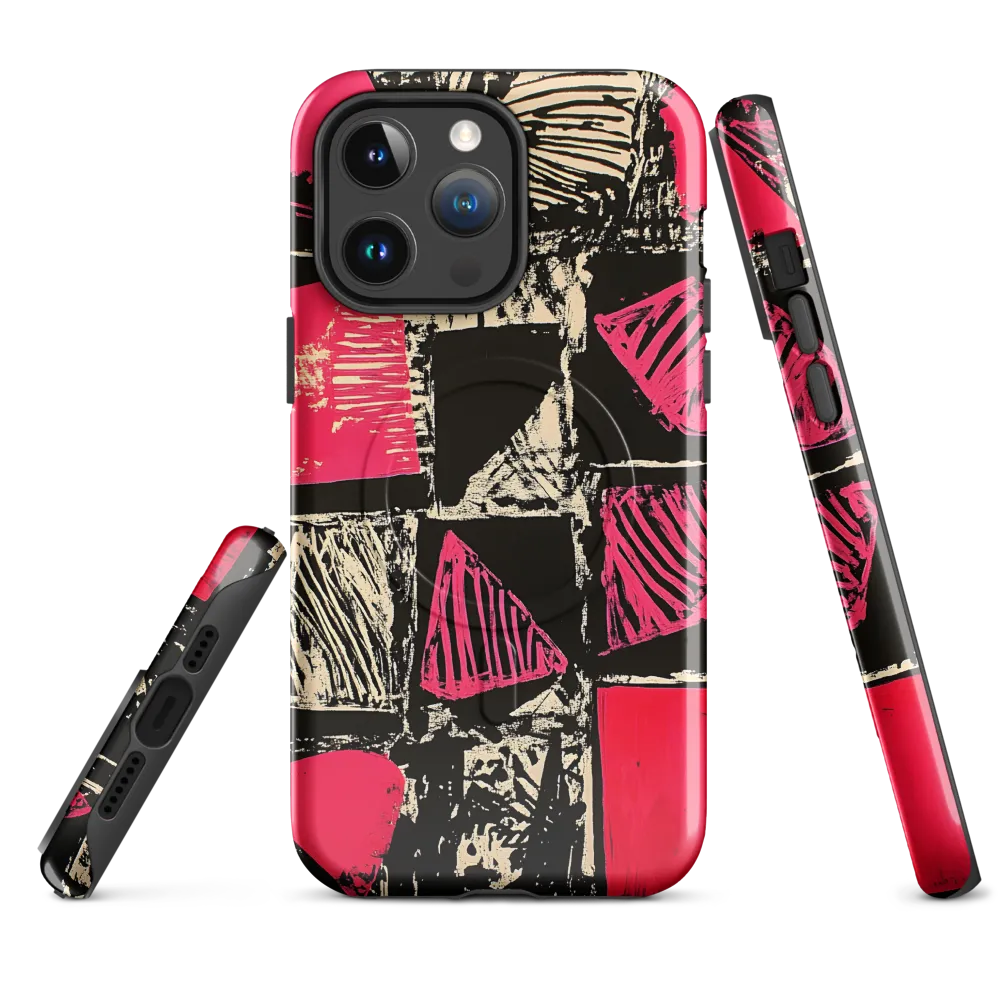 Geometric Symphony in Pink and Black