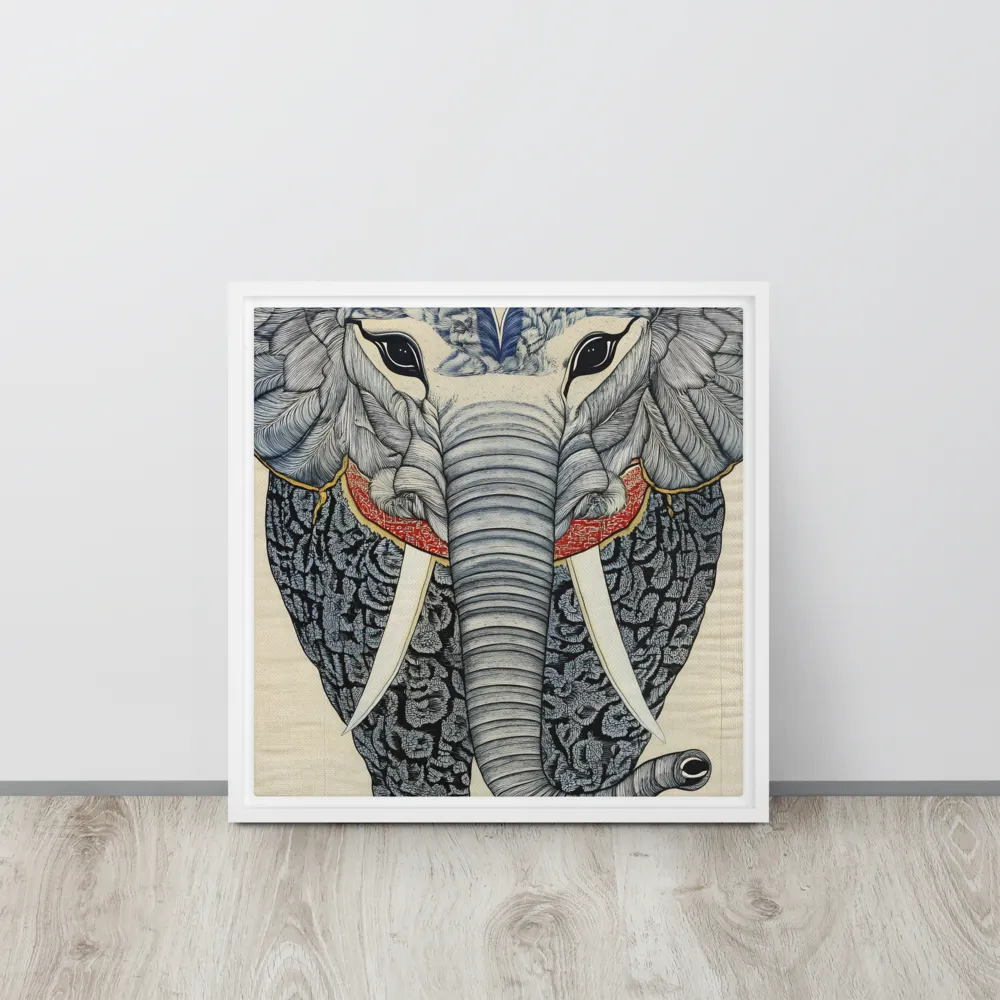 Majesty of the Elephant | Canvas with White Frame | 16″×16″