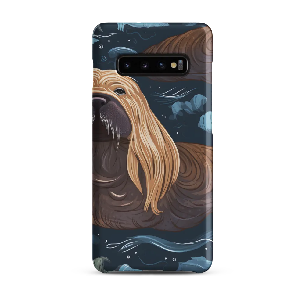 Whimsical Walruses in Deep Blue