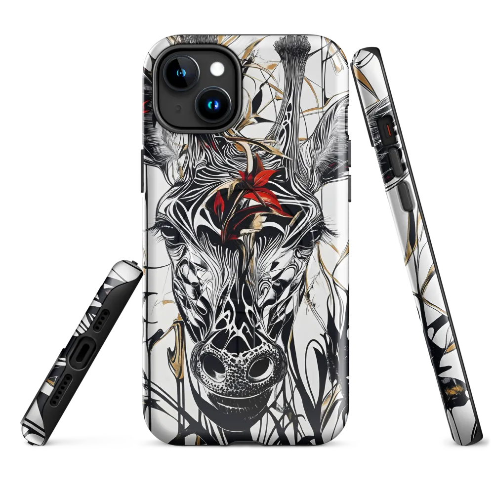 Floral Elegance: The Giraffe's Portrait