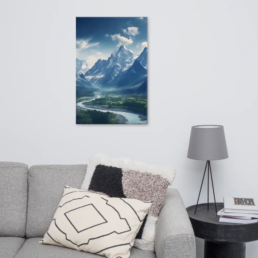 Majestic Serenity: A Landscape of Mountains and Rivers | Canvas | 24″×36″