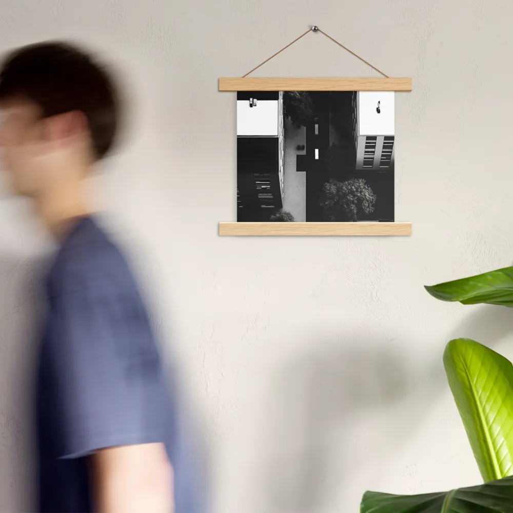 Urban Serenity from Above | Poster With Oak Wood Hanger | 10″×10″