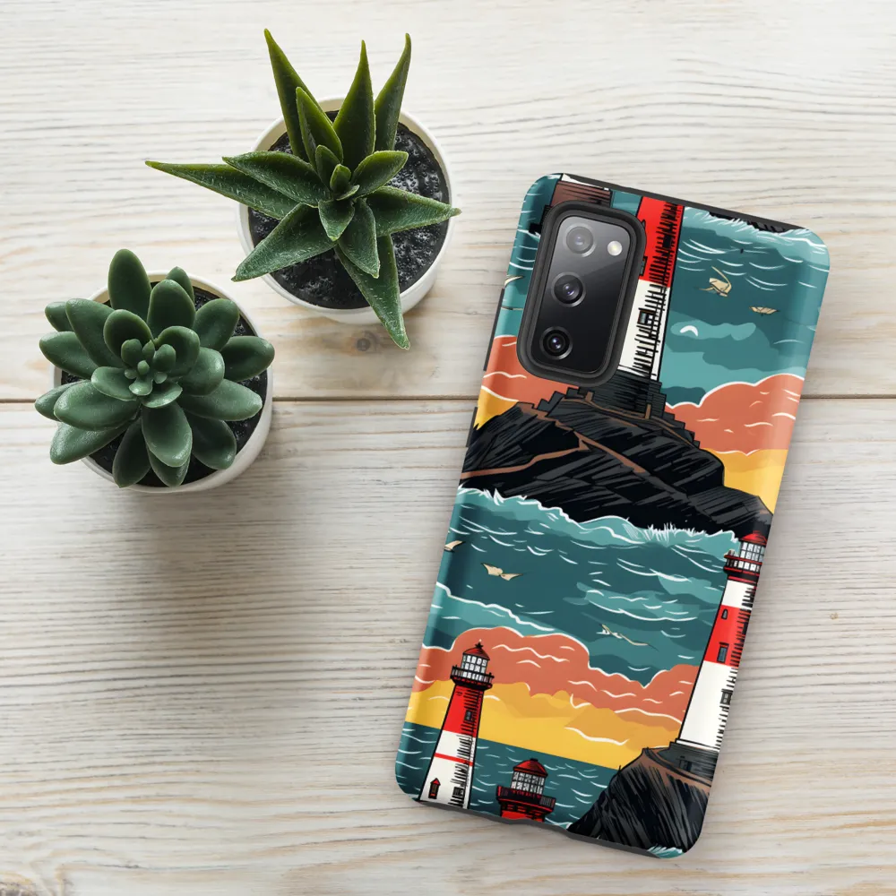 Lighthouses in a Whimsical Ocean | Phone Case |  S20 FE | Tough Case | Matte