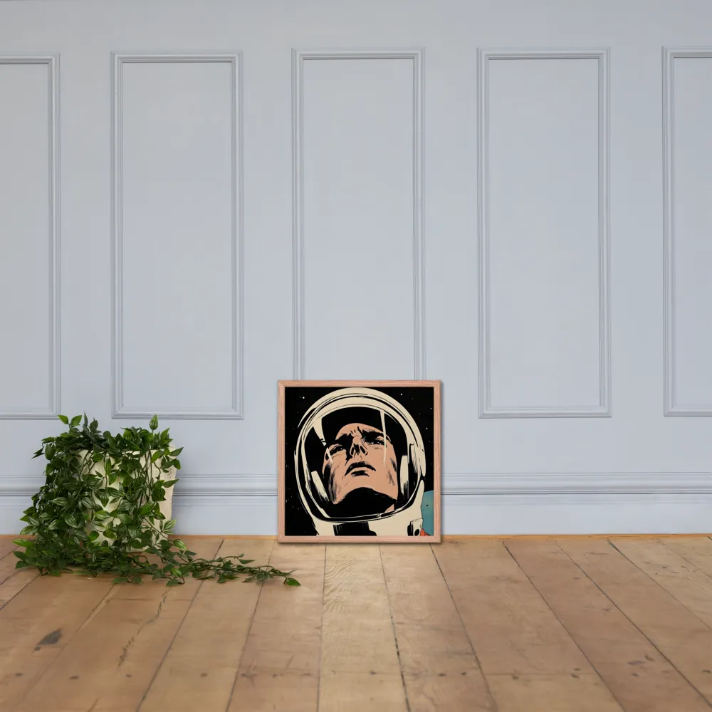 Gaze of the Astronaut | Poster with Red oak Frame | 18″×18″