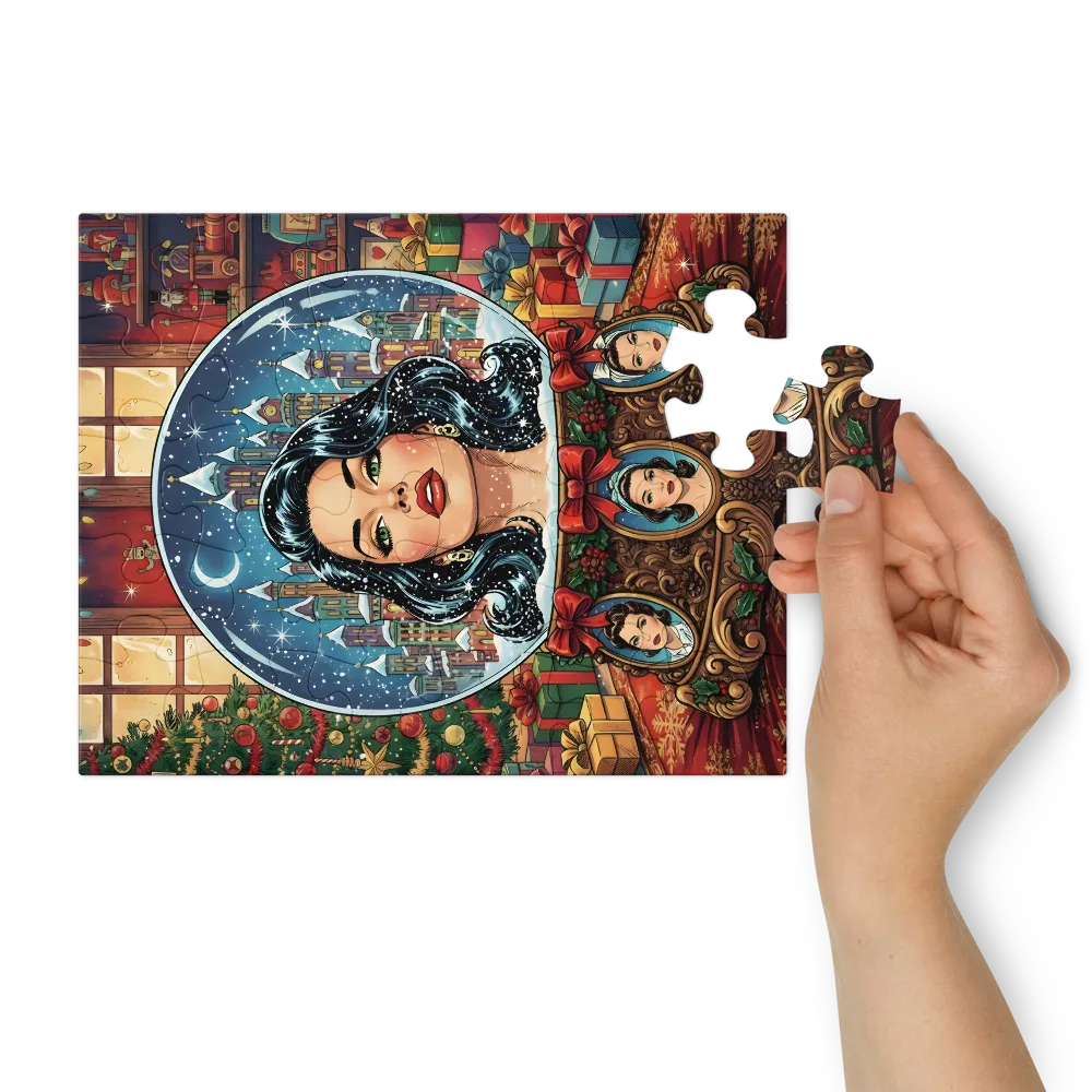 Snow Globe Muse 
 Jigsaw Puzzle in Tin Box
