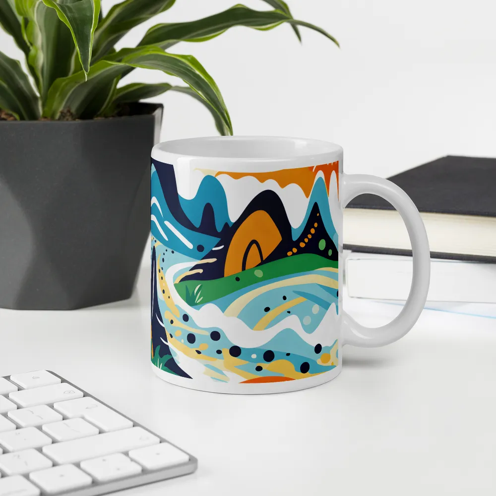 Abstract Tropical Landscape | Mugs | Multiple Sizes & Colors