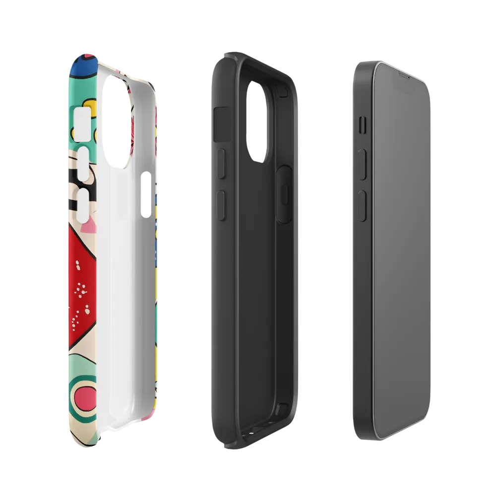 Joyful Geometry: A Playful Dance of Shapes and Colors | Phone Case |  13 mini | Tough Case | Matte