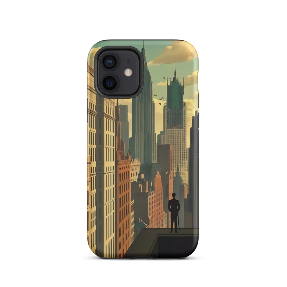 Urban Dreams: A Silhouette in Art Deco Cityscape