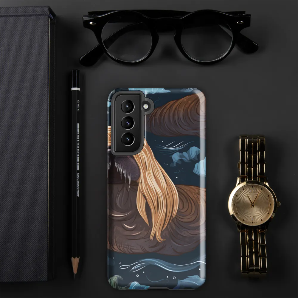 Whimsical Walruses in Deep Blue
