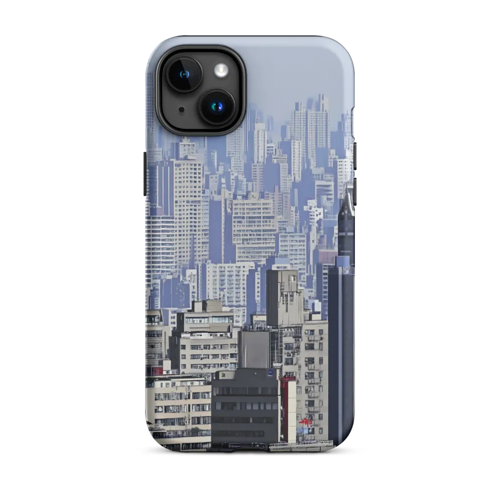 Urban Symphony: A Cityscape in Blues and Grays | Phone Case |  15 Plus | Tough Case | Matte
