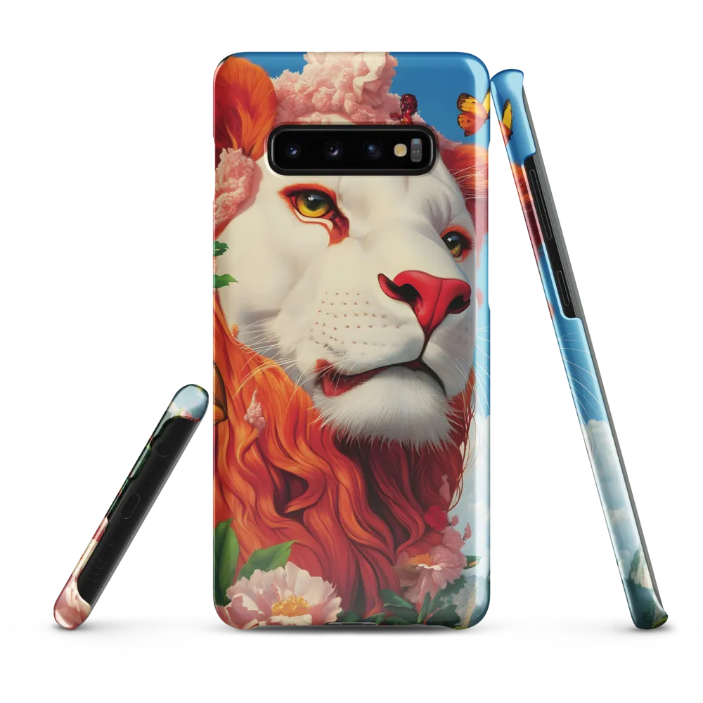 Majestic Lion Amidst Floral Splendor | Phone Case |  S10 Plus | Snap Case | Glossy