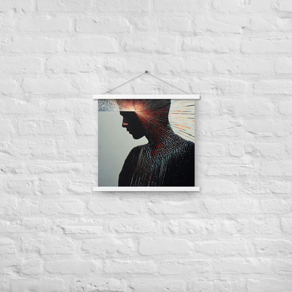Radiant Reflection: An Abstract Journey of Thought | Poster With White Wood Hanger | 18″×18″