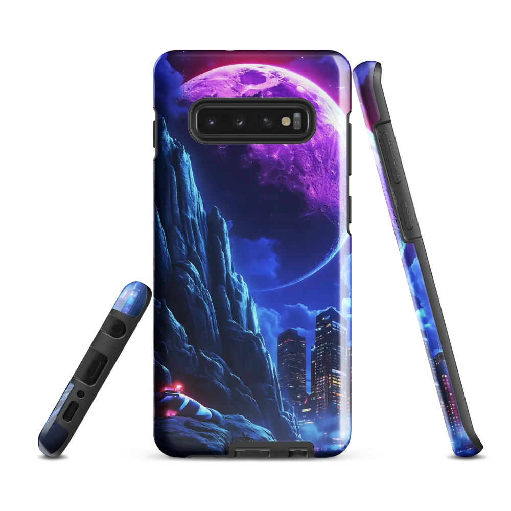 Celestial Dreams: A Futuristic Cityscape | Phone Case |  S10 Plus | Tough Case | Glossy