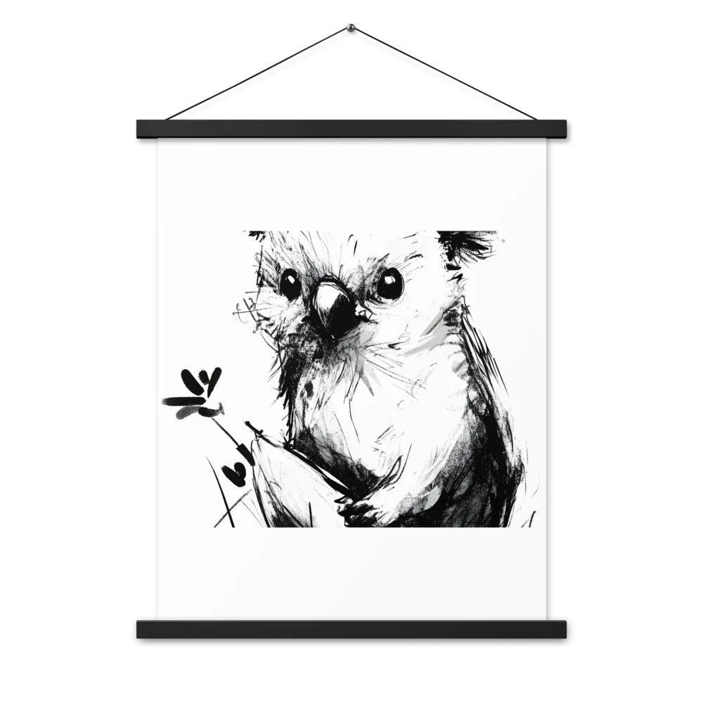 Whimsical Koala in Ink | Poster With Black Wood Hanger | 18″×24″