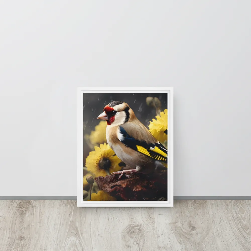 Harmony in Nature: A Goldfinch Amidst Blooms