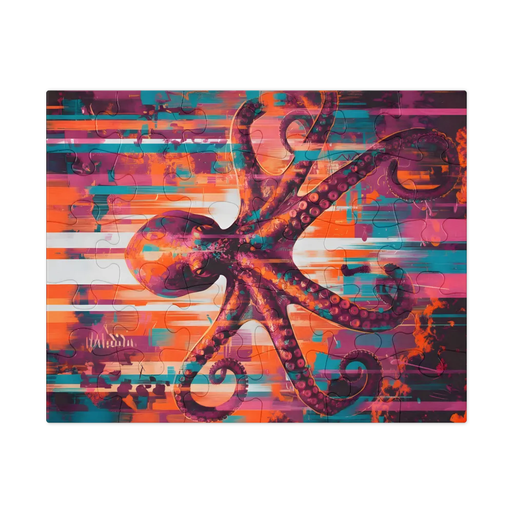 Neon Octopus 
 Jigsaw Puzzle in Tin Box