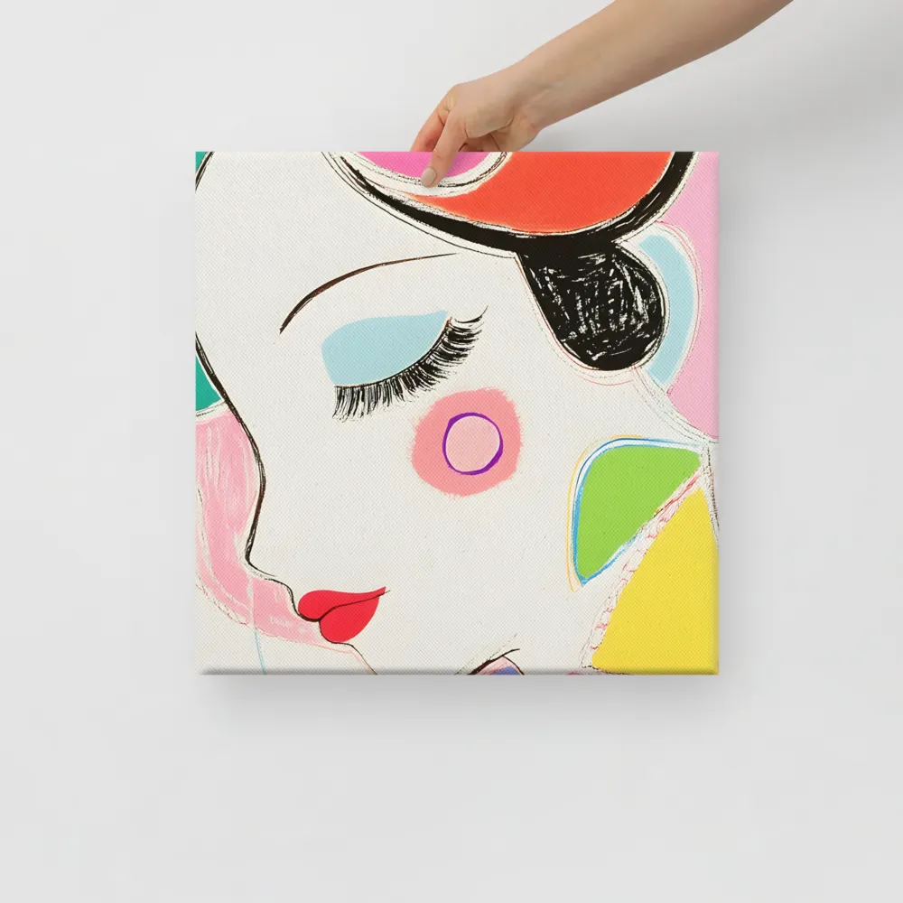 Whimsical Portrait in Colorful Abstraction | Canvas | 16″×16″