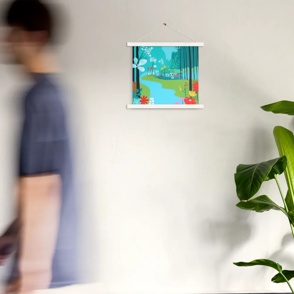 Whispers of Spring: A Colorful Retreat | Poster With White Wood Hanger | 14″×14″