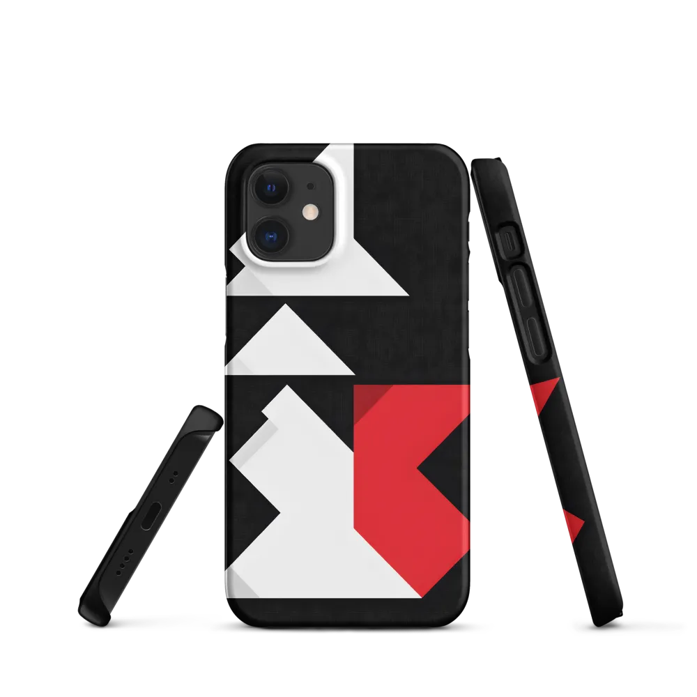 Geometric Symphony in Contrast | Phone Case |  12 Mini | Snap Case | Matte