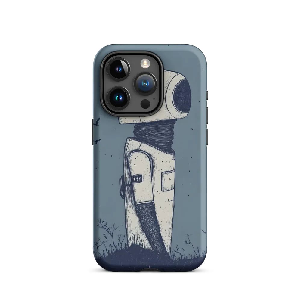 Contemplative Robot in a Barren Landscape | Phone Case |  15 Pro | Tough Case | Matte
