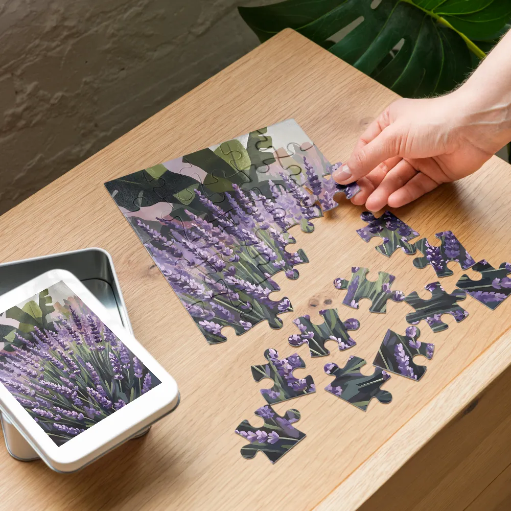 Lavender Bloom 
 Jigsaw Puzzle in Tin Box
