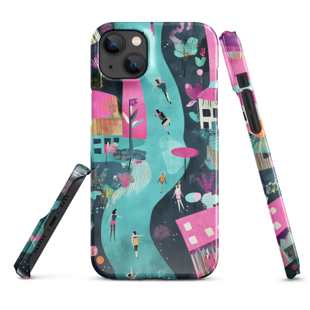 Whimsical Journey Through a Vibrant Landscape | Phone Case |  14 Plus | Snap Case | Glossy