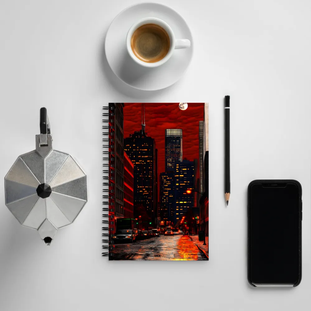 Eclipse Over Metropolis | Spiral Notebook