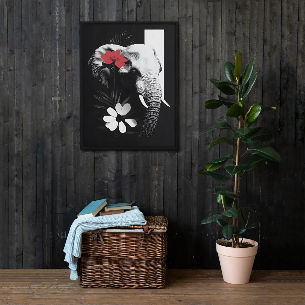 Elephant Harmony | Canvas with Black Frame | 24″×32″