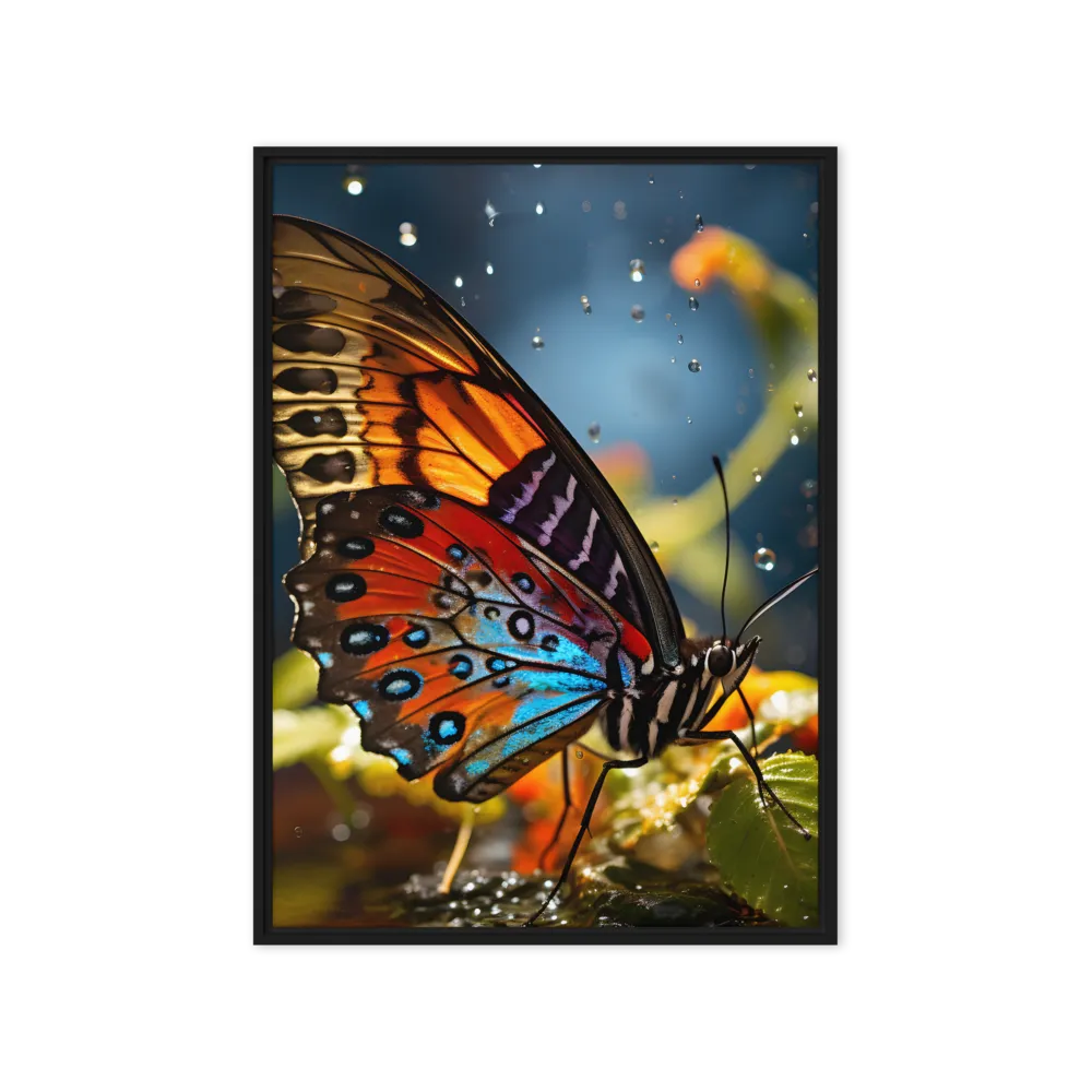 Dance of Colors: The Butterfly's Elegance | Canvas with Black Frame | 20″×28″