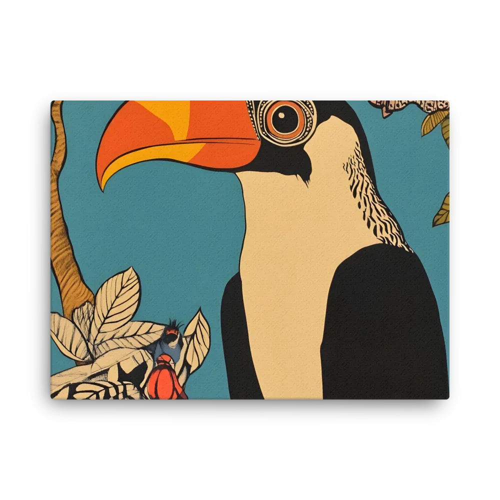 Tropical Majesty: The Toucan at Rest | Thin Canvas | 18″×24″