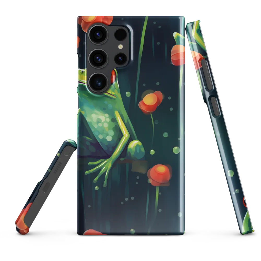 Playful Frogs in a Lush Pond
